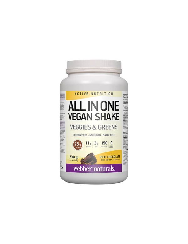 All in One Vegan Shake –  Веган протеин с вкус на шоколад, 738 g прах