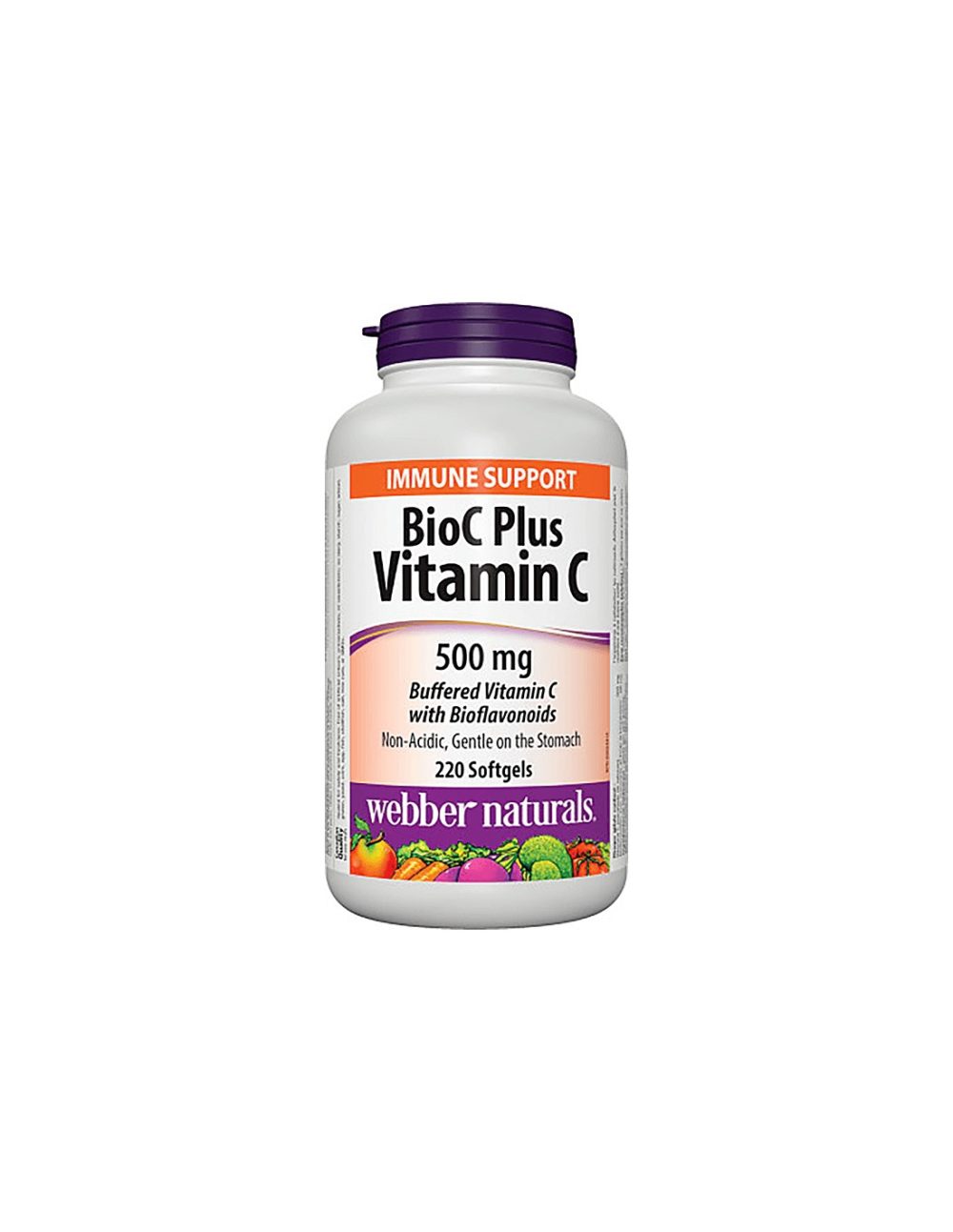 BioC Plus Vitamin C 500 mg – Витамин С 500 mg (буфериран) с Биофлавоноиди 60 mg, 220 софтгел капсули