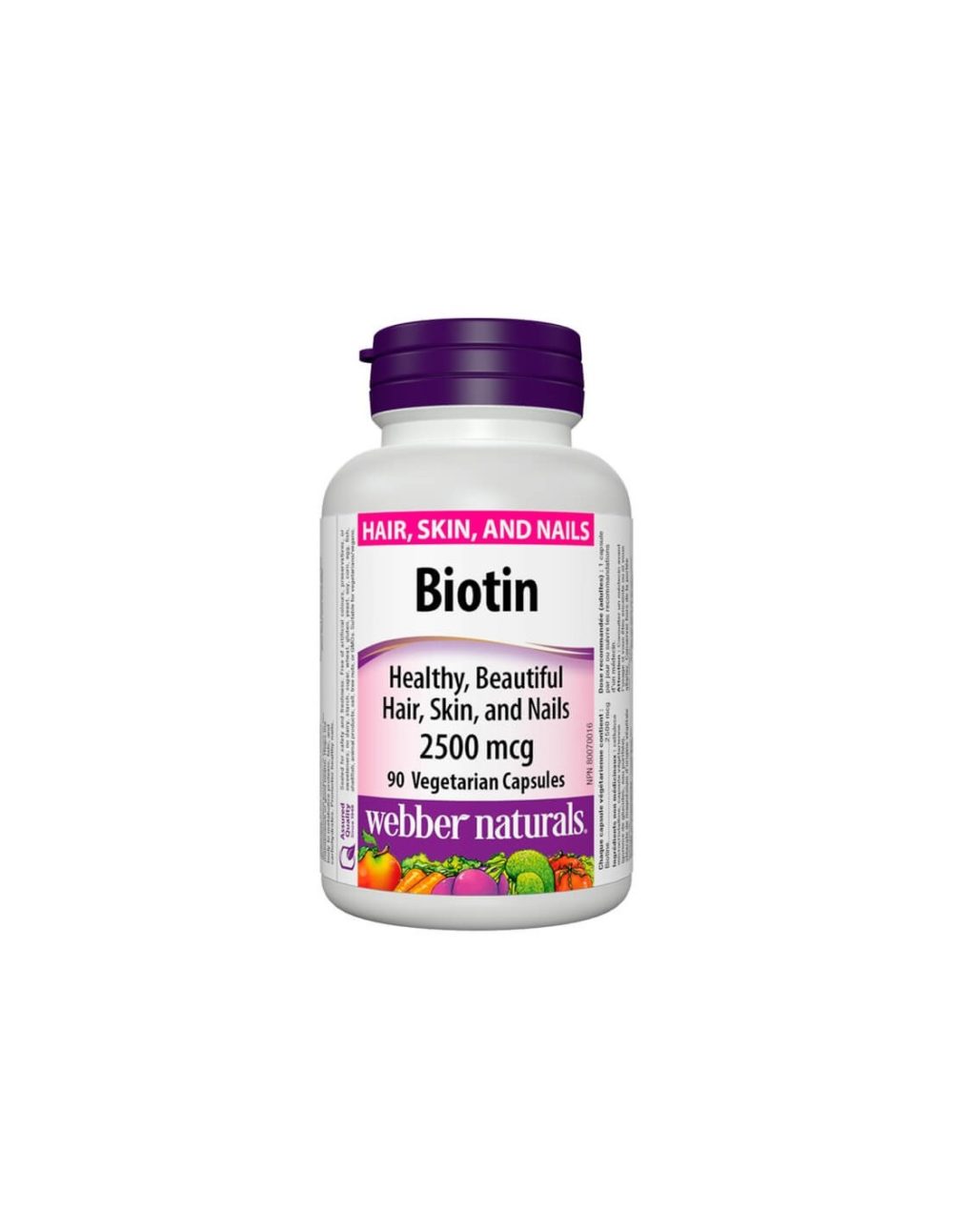 Biotin / Биотин, 2500 µg, 90 капсули Webber Naturals