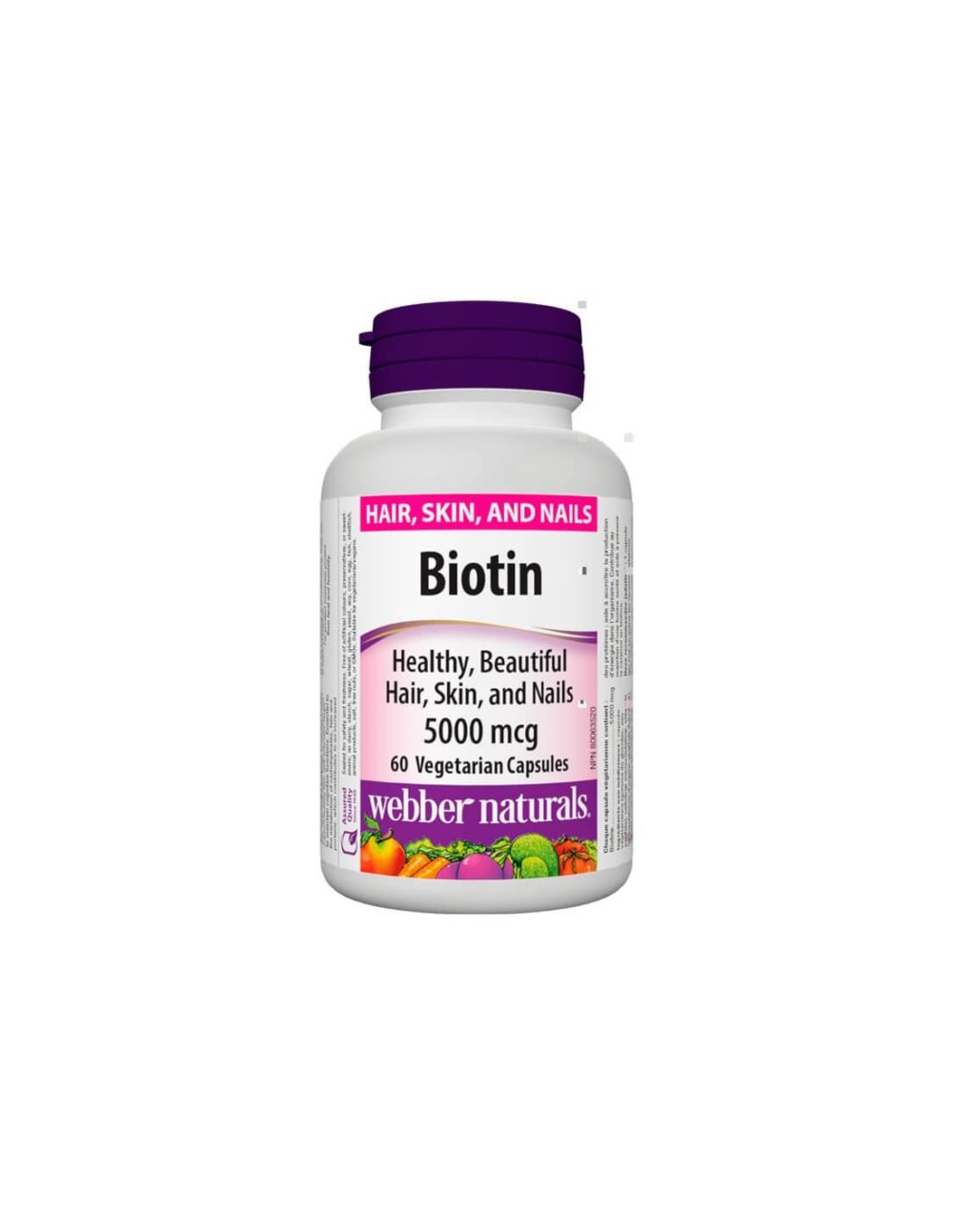 Biotin / Биотин, 5000 mcg, 60 капсули Webber Naturals