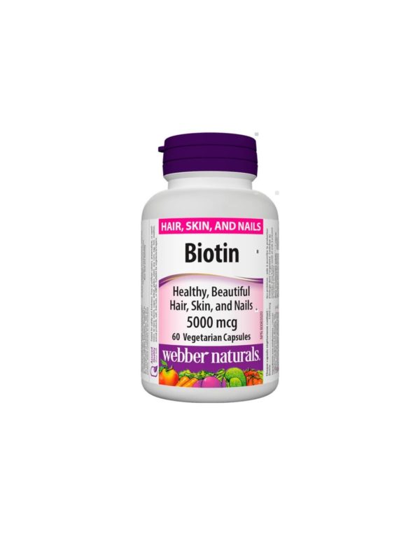 Biotin / Биотин, 5000 mcg, 60 капсули Webber Naturals