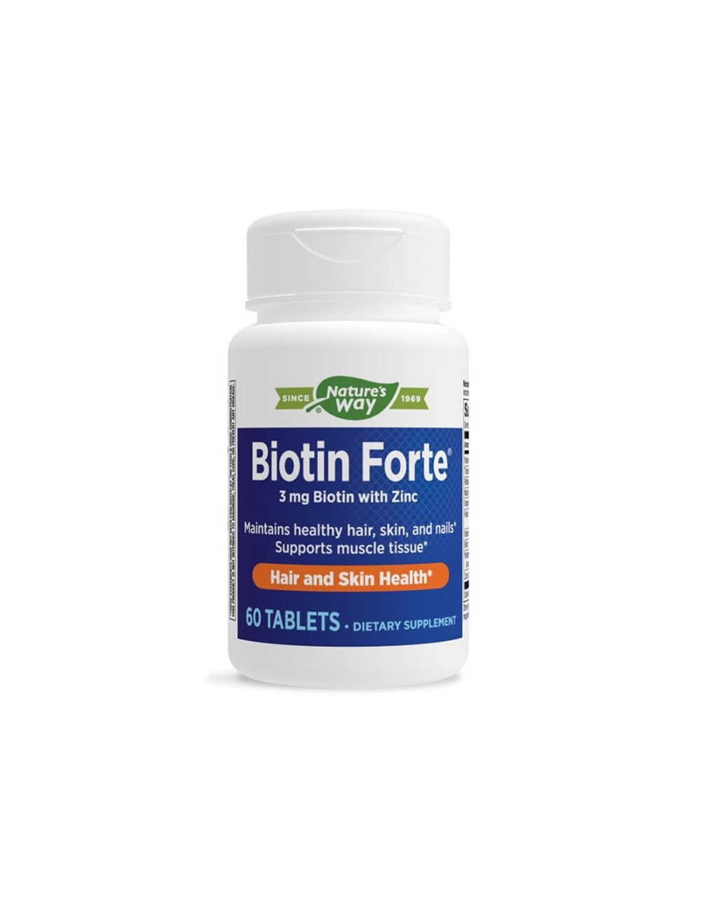 Biotin Forte® – Биотин форте® с цинк, 60 таблетки Nature’s Way