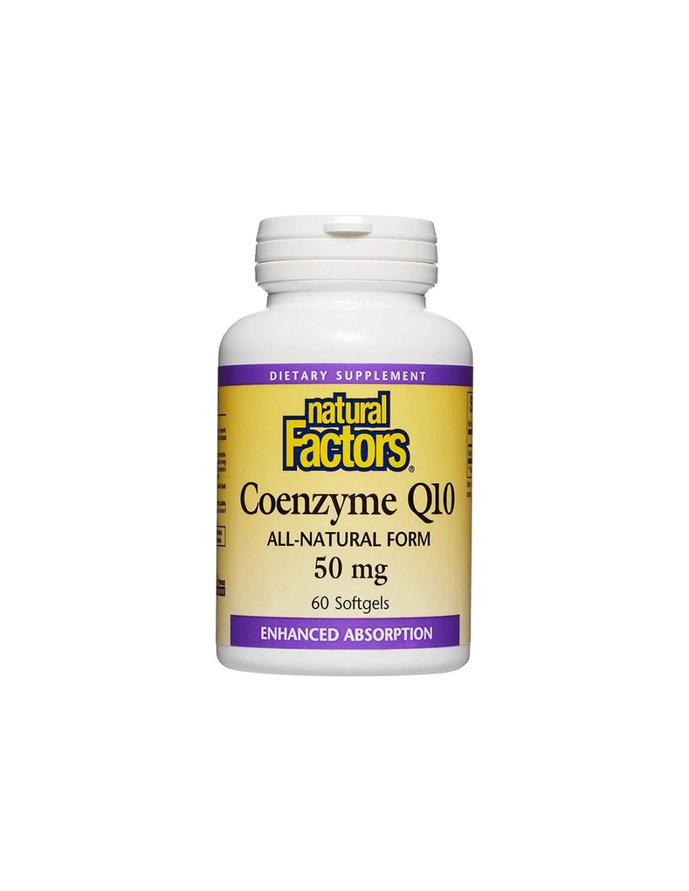 Coenzyme Q10 All-Natural Form – Коензим Q10 (Антиоксидант и кардиопротектор), 50 mg, 60 софтгел капсули Natural Factors