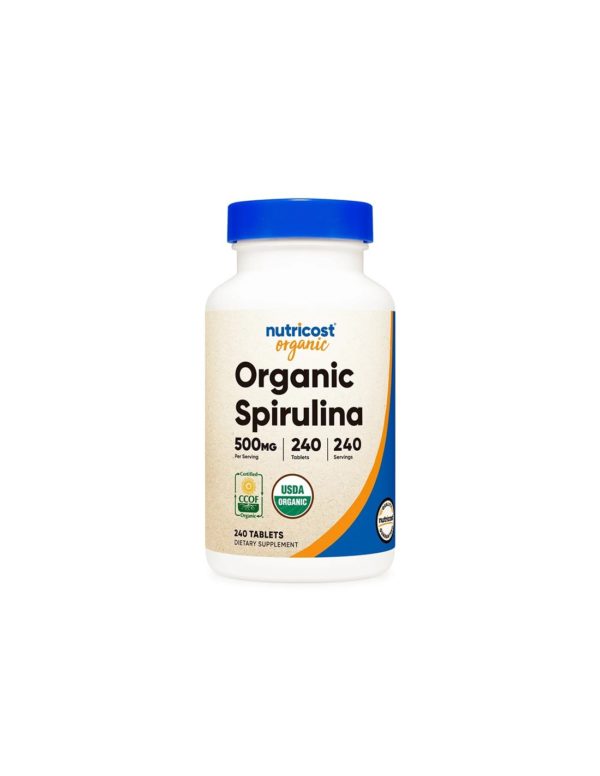Детоксикация и имунитет – Спирулина organic, 240 таблетки Nutricost