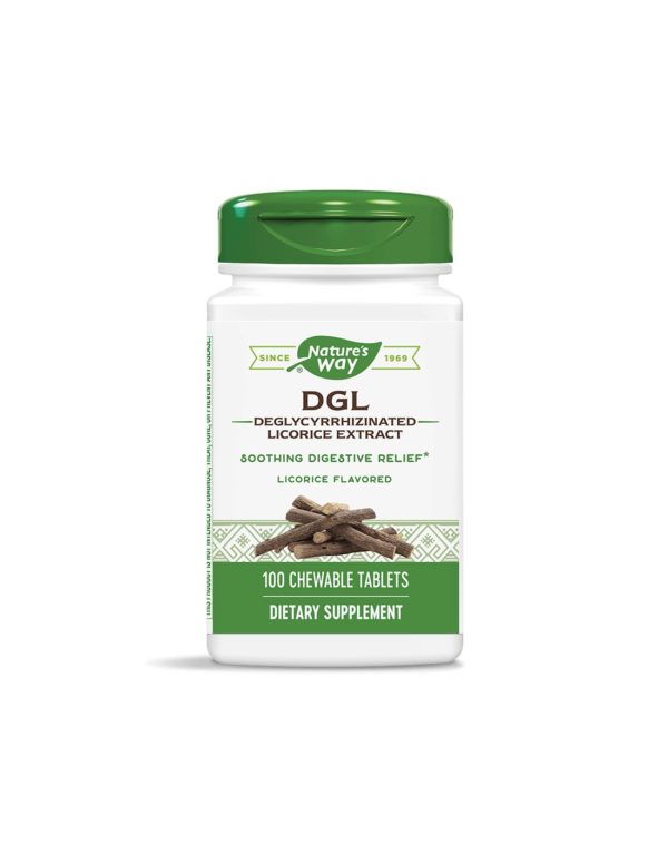 DGL – Deglycyrrhizinated Licorice Extract/ ДиДжиЕл – Деглициризиран сладник / Женско биле х 100 дъвчащи таблетки Nature’s Way