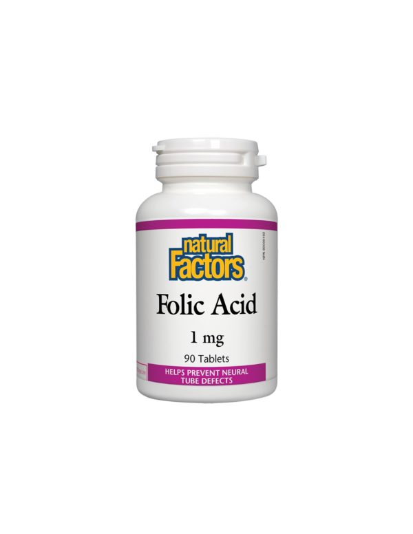Folic Acid/ Фолиева киселина 1 mg х 90 таблетки Natural Factors