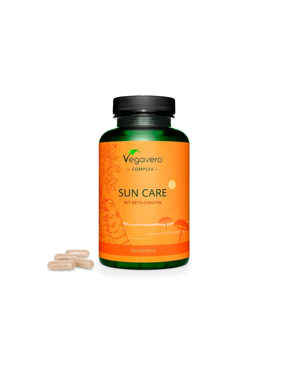 Sun Care Формула за слънчев загар с бета каротин – За кадифена, подхранена и здрава кожа, 180 капсули Vegavero