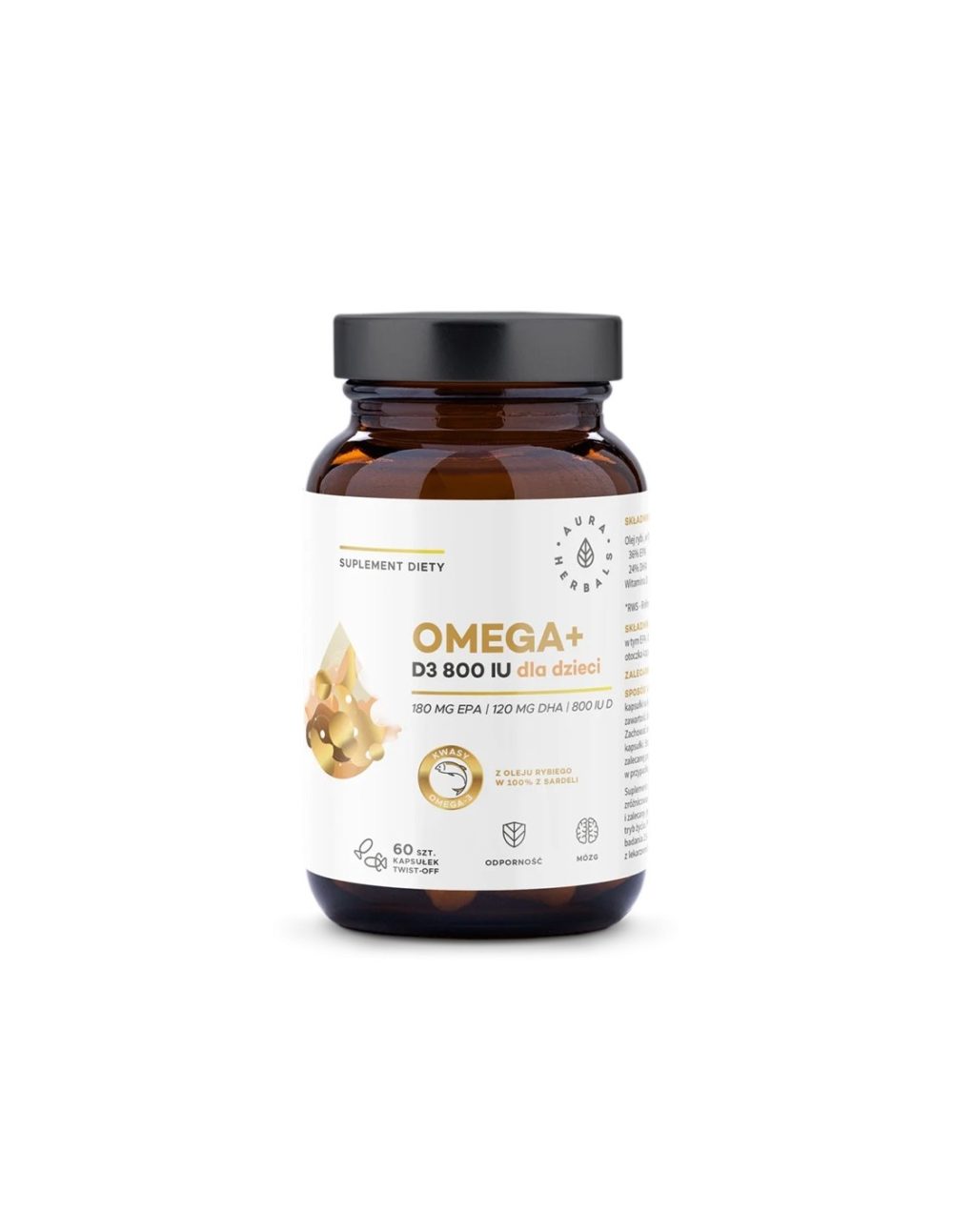 Грижа за мозъка и костите – Омега-3 500 mg + Витамин D3 800 IU, 60 капсули