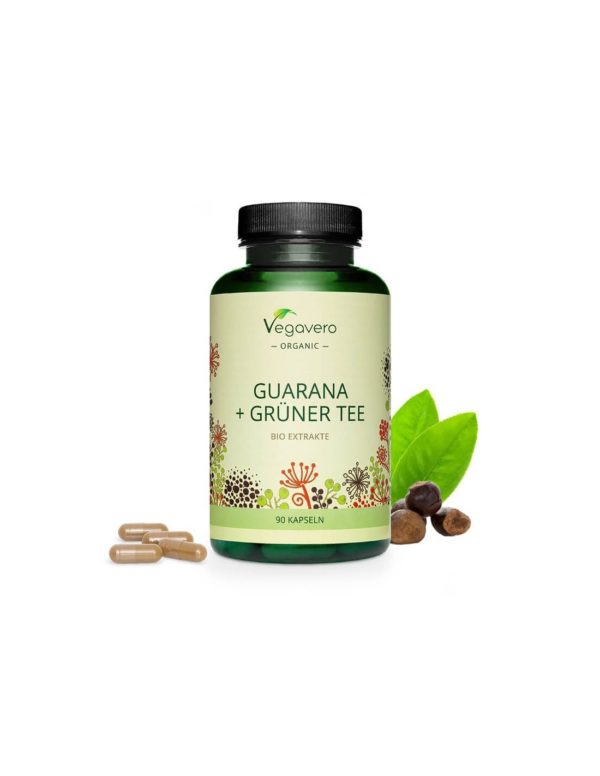 Guarana + Grüner Tee Bio Extrakte – Екстракт от гуарана и зелен чай, 90 капсули Vegavero