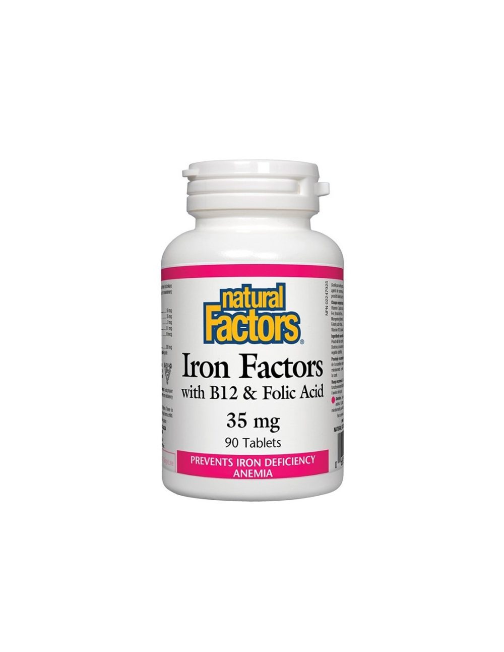 Iron Factors® – Желязо с витамин В12 и фолиева киселина, 90 таблетки Natural Factors