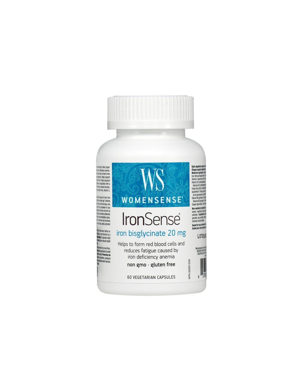 IronSense® WomenSense®/ Желязо (бисглицинат) 20 mg x 60 капсули Natural Factors
