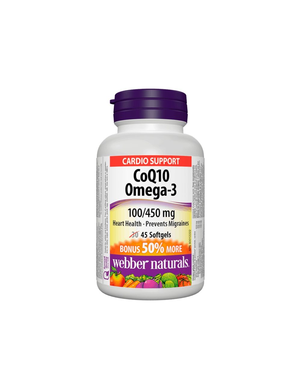 CoQ10 & Omega-3/ Коензим Q10 100 mg + Omega-3 450 mg x 45 софтгел капсули