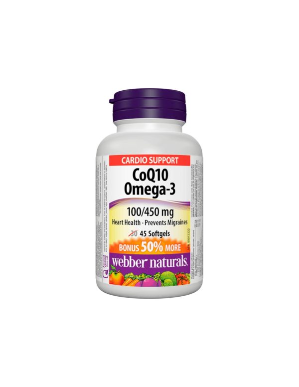CoQ10 & Omega-3/ Коензим Q10 100 mg + Omega-3 450 mg x 45 софтгел капсули