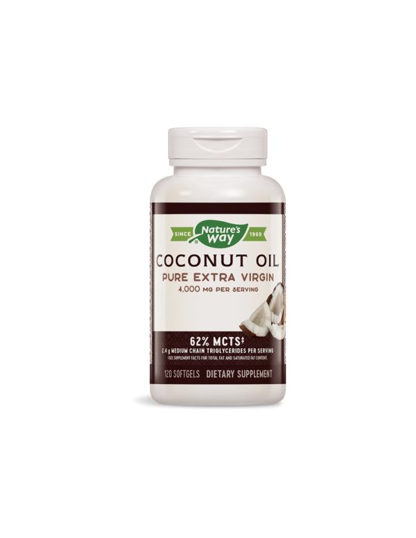 Coconut Oil 62% MCTs/ Кокосово масло оргáник 1000 mg х 120 софтгел капсули Nature’s Way