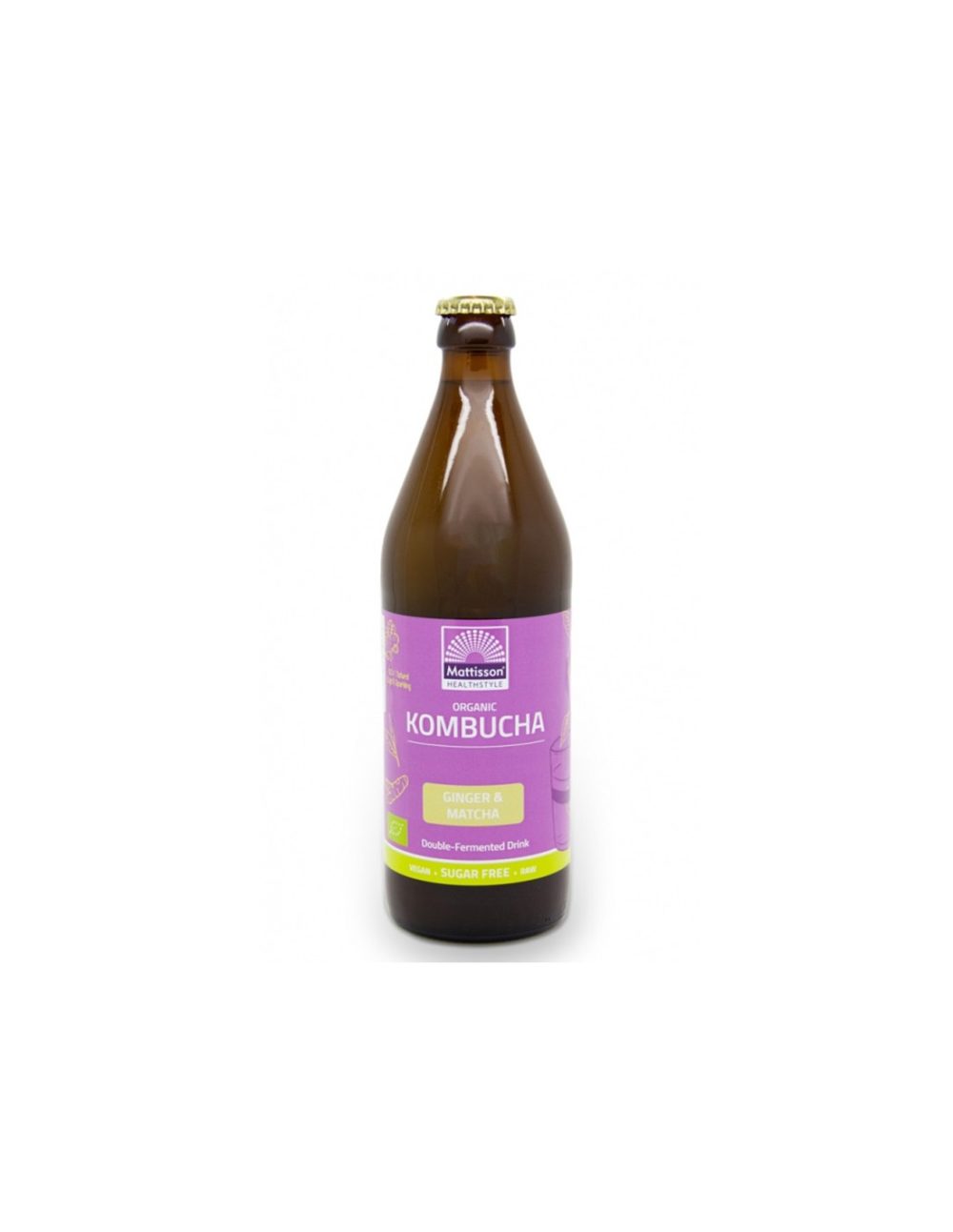 Комбуча с Джинджифил & Матча Био, 500 ml