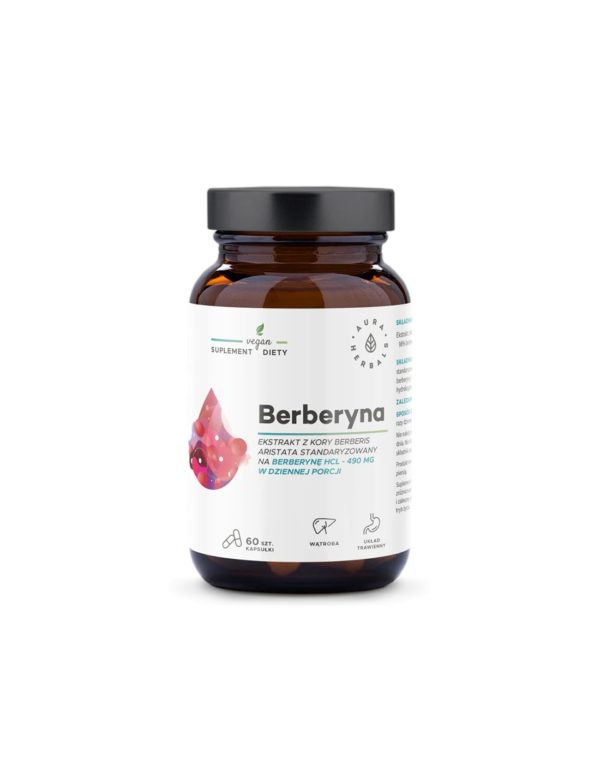 Контрол на кръвната захар и холестерола – Берберин, 490 mg х 60 капсули Aura Herbals