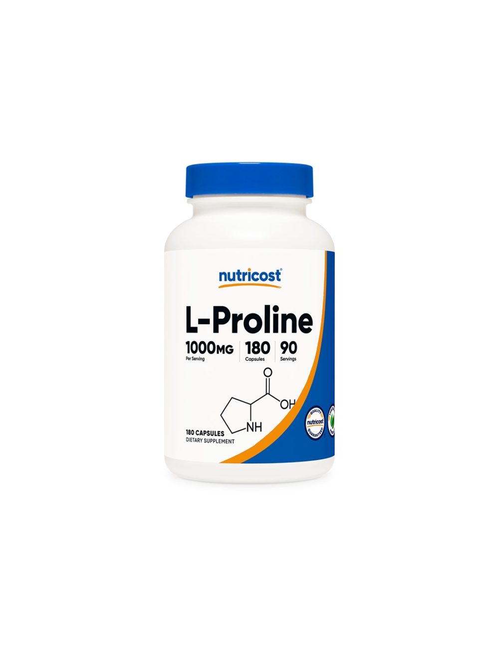 Кости и стави – Л-Пролин (L-Proline), 500 mg/180 капсули, 90 дози Nutricost