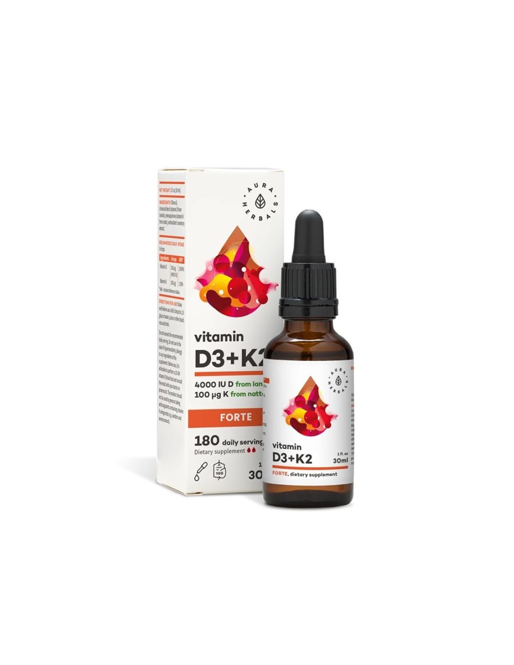 Кости и стави – Витамин D3  800 IU + K2 20 µg (форте), 30 ml капки