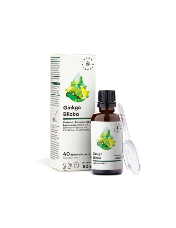 Кръвообращение и мозъчна функция – Гинко Билоба, 50 ml Aura Herbals