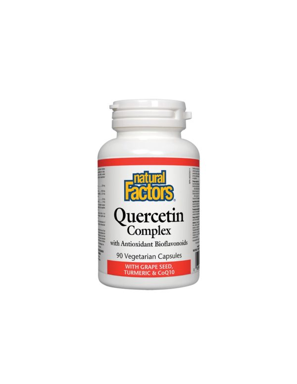 Quercetin Complex/ Кверцетин комплекс с Биофлавоноиди + гроздово семе, куркума и коензим Q10 х 90 капсули Natural Factors