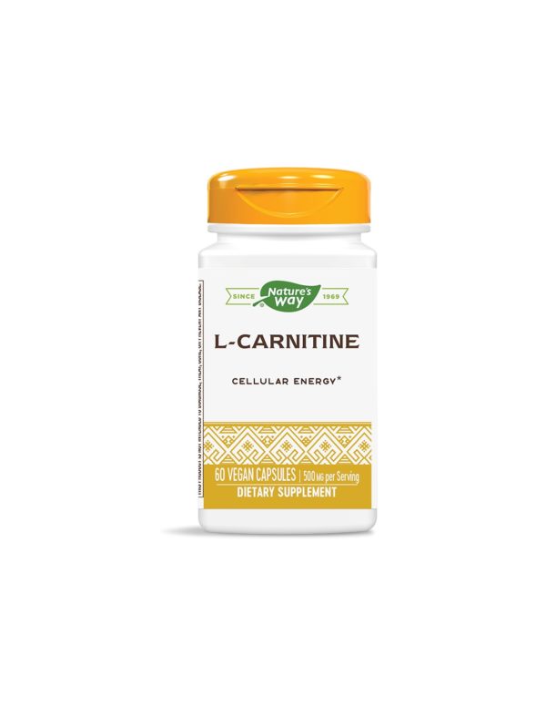 L-Carnitine/ Л-Карнитин 500 mg х 60 капсули Nature’s Way