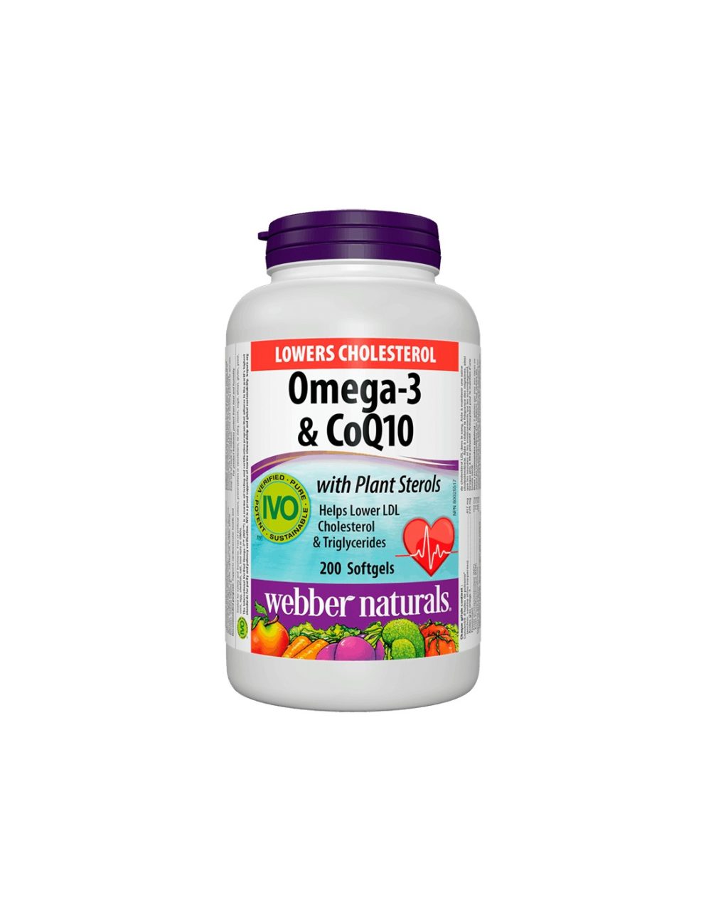 Lowers Cholesterol Omega-3 & CoQ10+Plant Sterols/ Омега-3 с Коензим Q10 и Фитостероли х 200 софтгел капсули