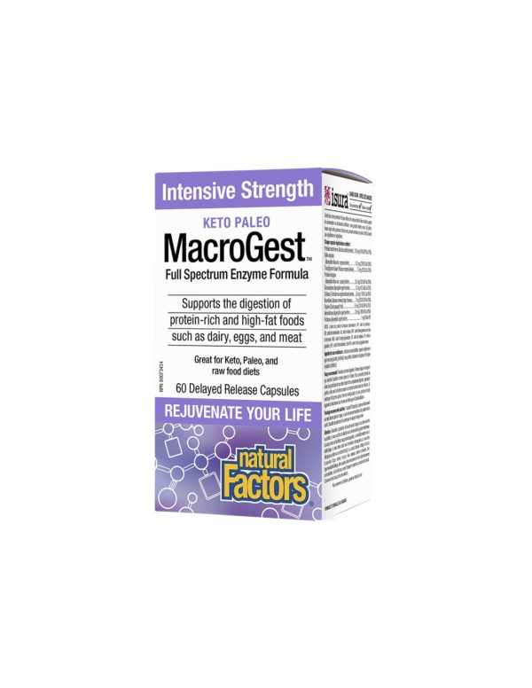 MacroGest™ Keto Paleo – Храносмилателни ензими x 60 капсули с удължено освобождаване Natural Factors