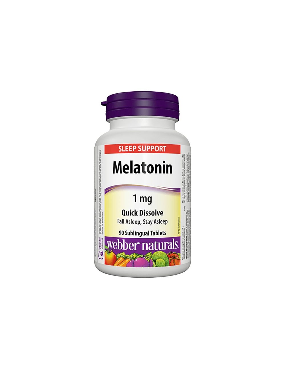 При безсъние – Мелатонин 1 mg, 90 сублингвални таблетки Webber Naturals