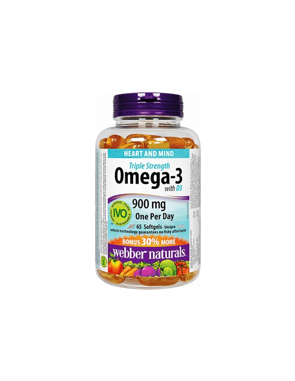 Omega-3 Triple Strength + Vitamin D3 – Омега-3 (тройна концентрация) + Витамин D3 1000 IU, 65 софтгел капсули