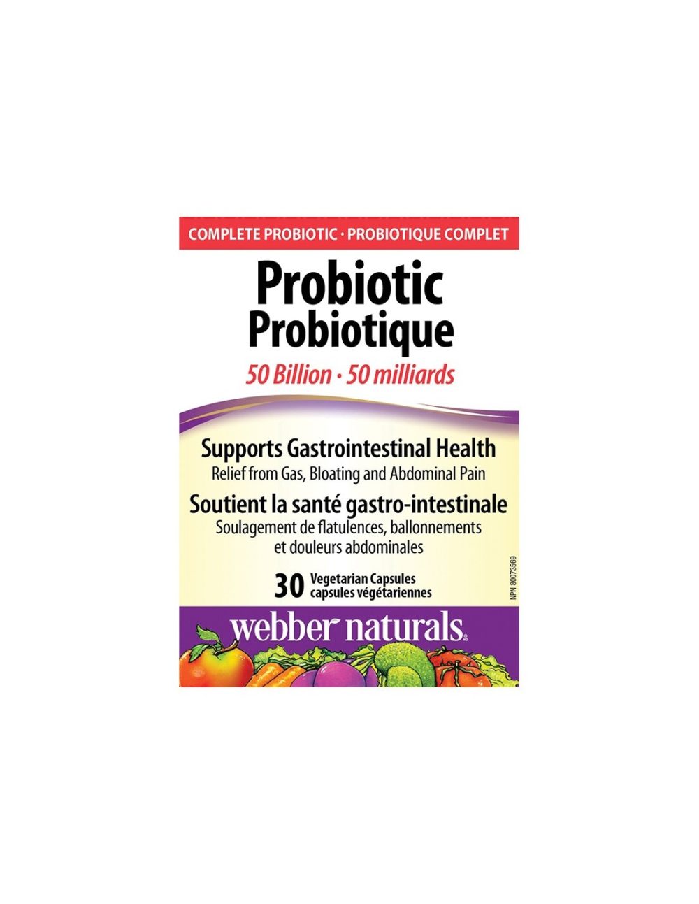 Probiotic 50 Billion – Пробиотик 50 млрд. активни пробиотици, 10 щама, 30 капсули Webber Naturals