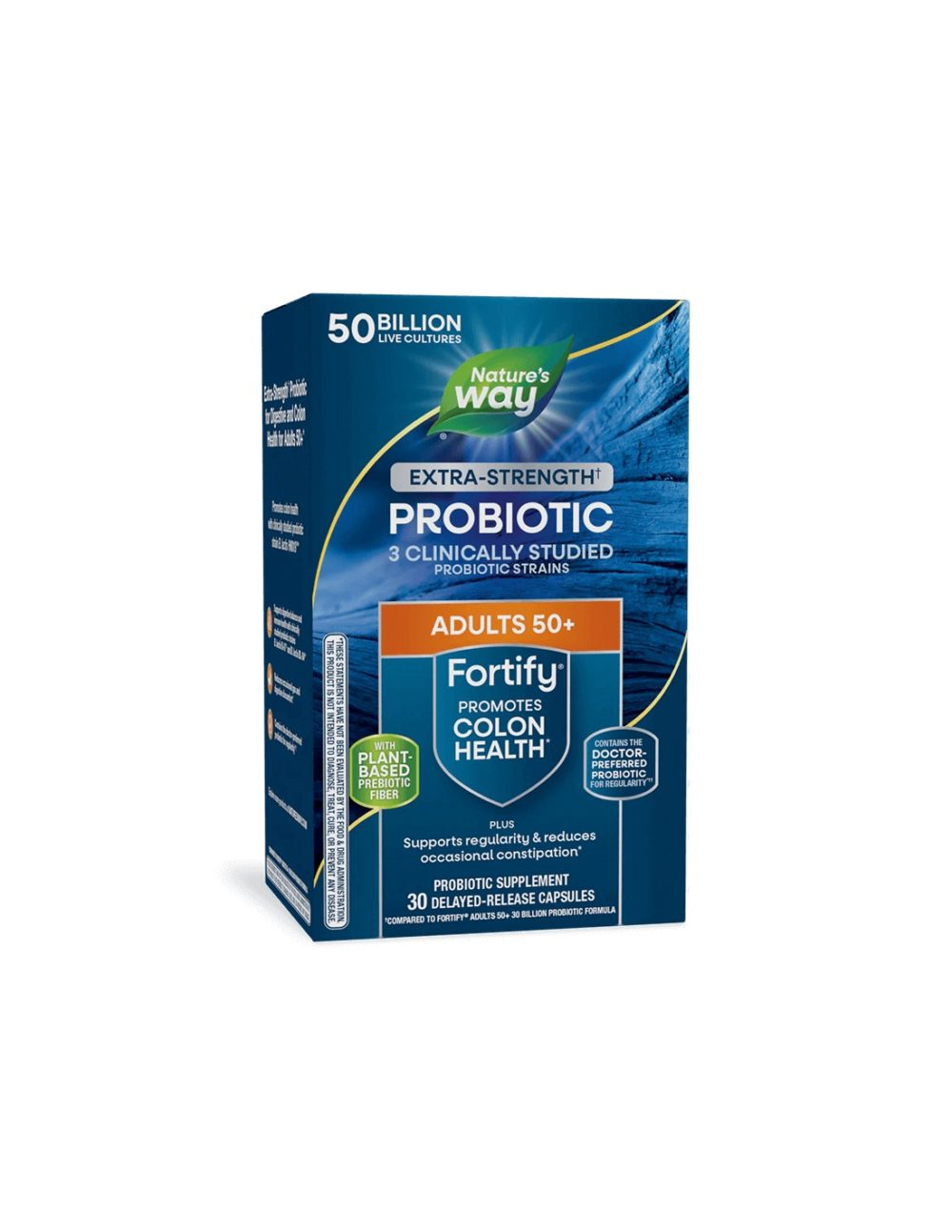Пробиотик + пребиотици 50+ високо дозирани – Fortify Age 50+ Probiotic Extra Strength, 50 млрд. активни пробиотици, 30 капсули
