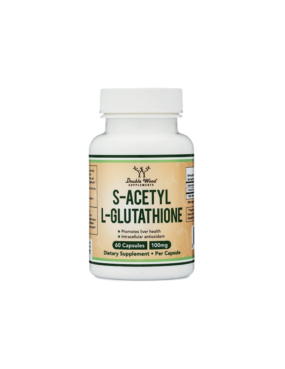 S-Acetyl-L-Glutathione/ S-Ацетил-L-Глутатион, 60 капсули Double Wood