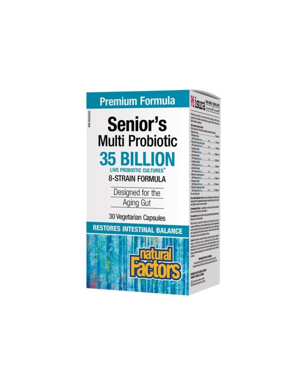 Senior’s Multi Probiotic / Мултипробиотик за възрастни 8 щама, 35 млрд. активни пробиотици х 30 капсули Natural Factors