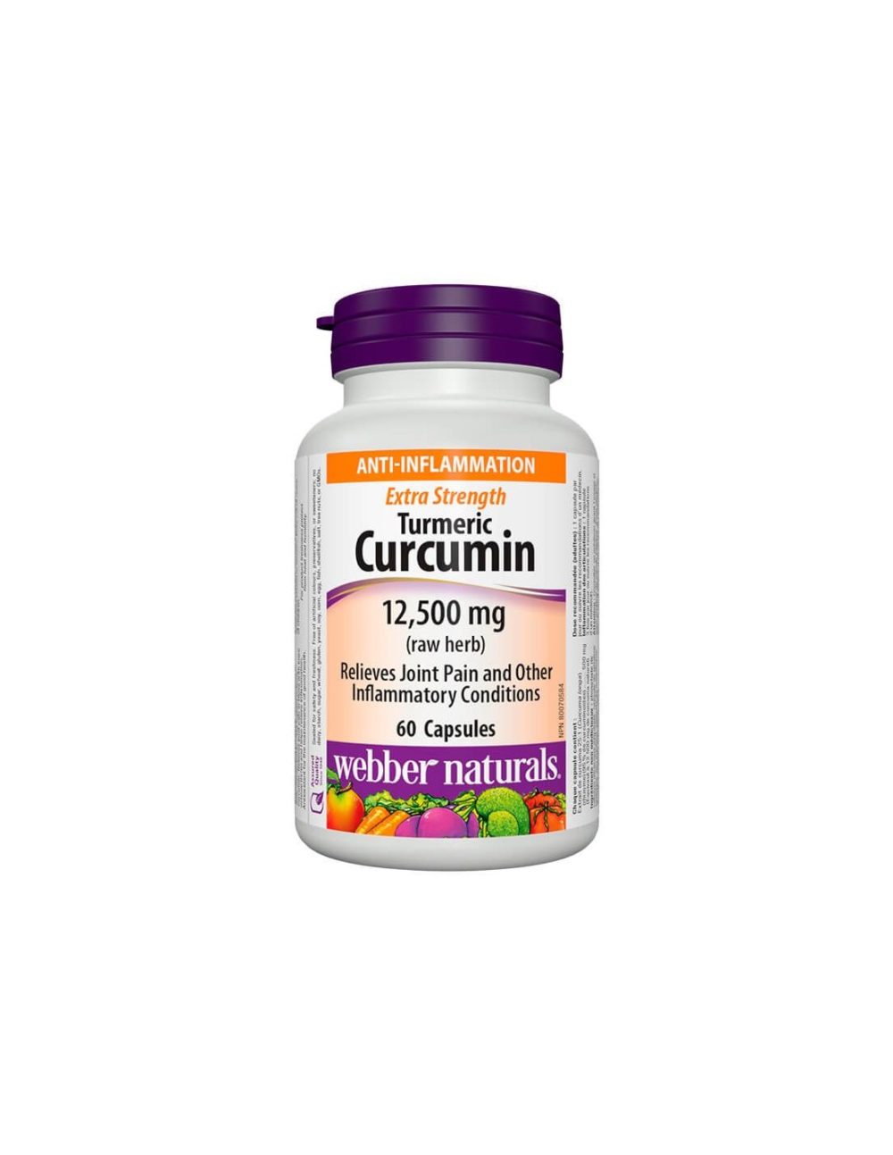 Куркума (куркумин) / Turmeric Curcumin Extra Strength Webber Naturals 500 mg х 60 капсули