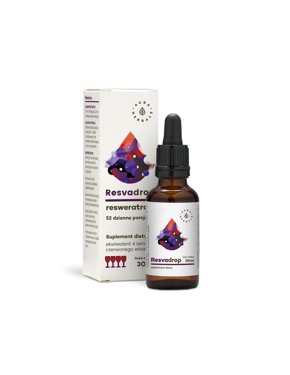 В подкрепа на кръвоносните съдове и сърцето – Ресвератрол, 30 ml капки Aura Herbals