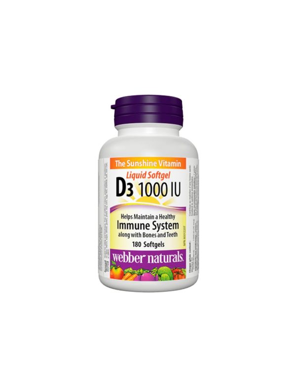 Vitamin D3 1000 IU – Витамин D3, 180 софтгел капсули