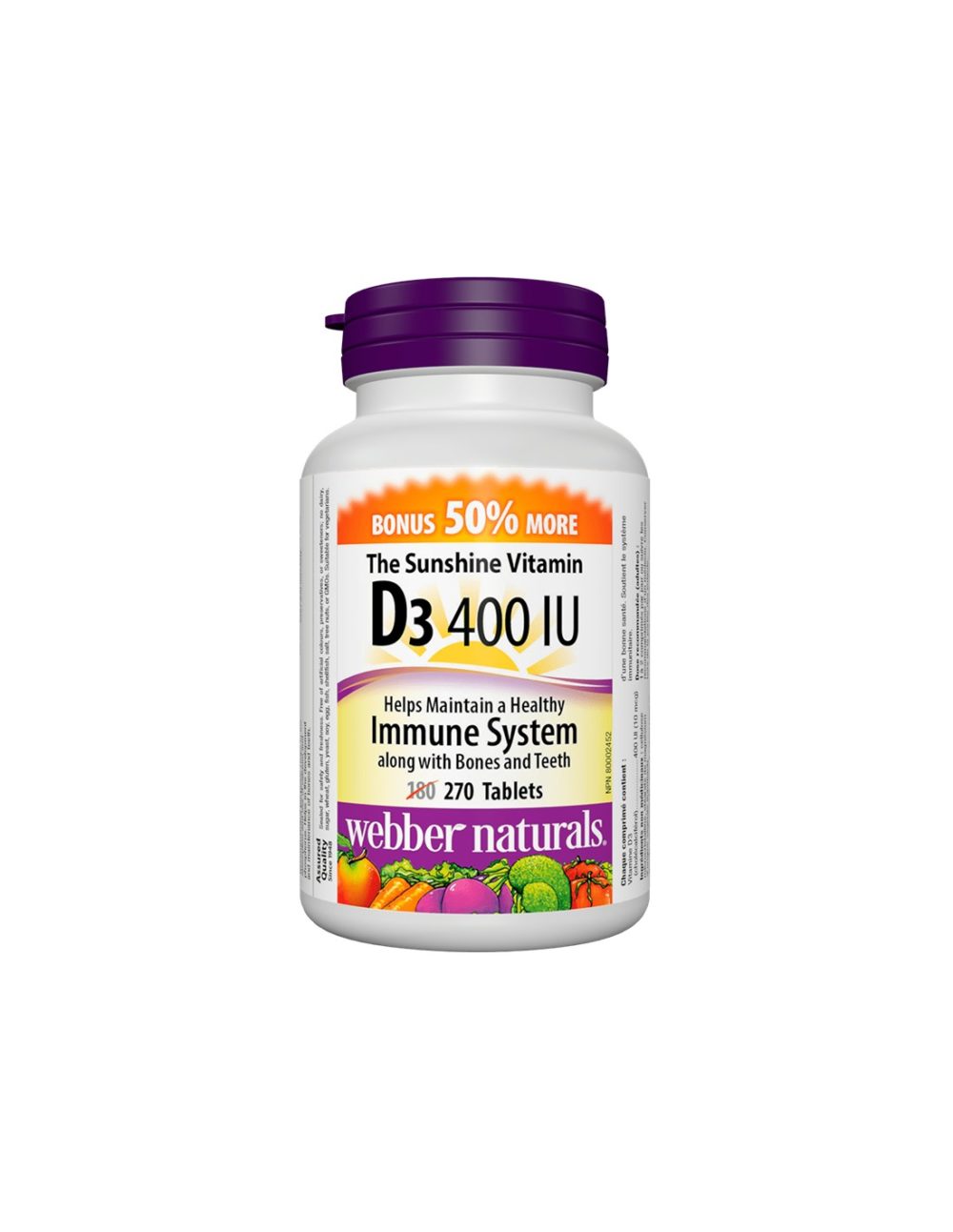 Vitamin D3 / Витамин D3, 400 IU, 270 таблетки