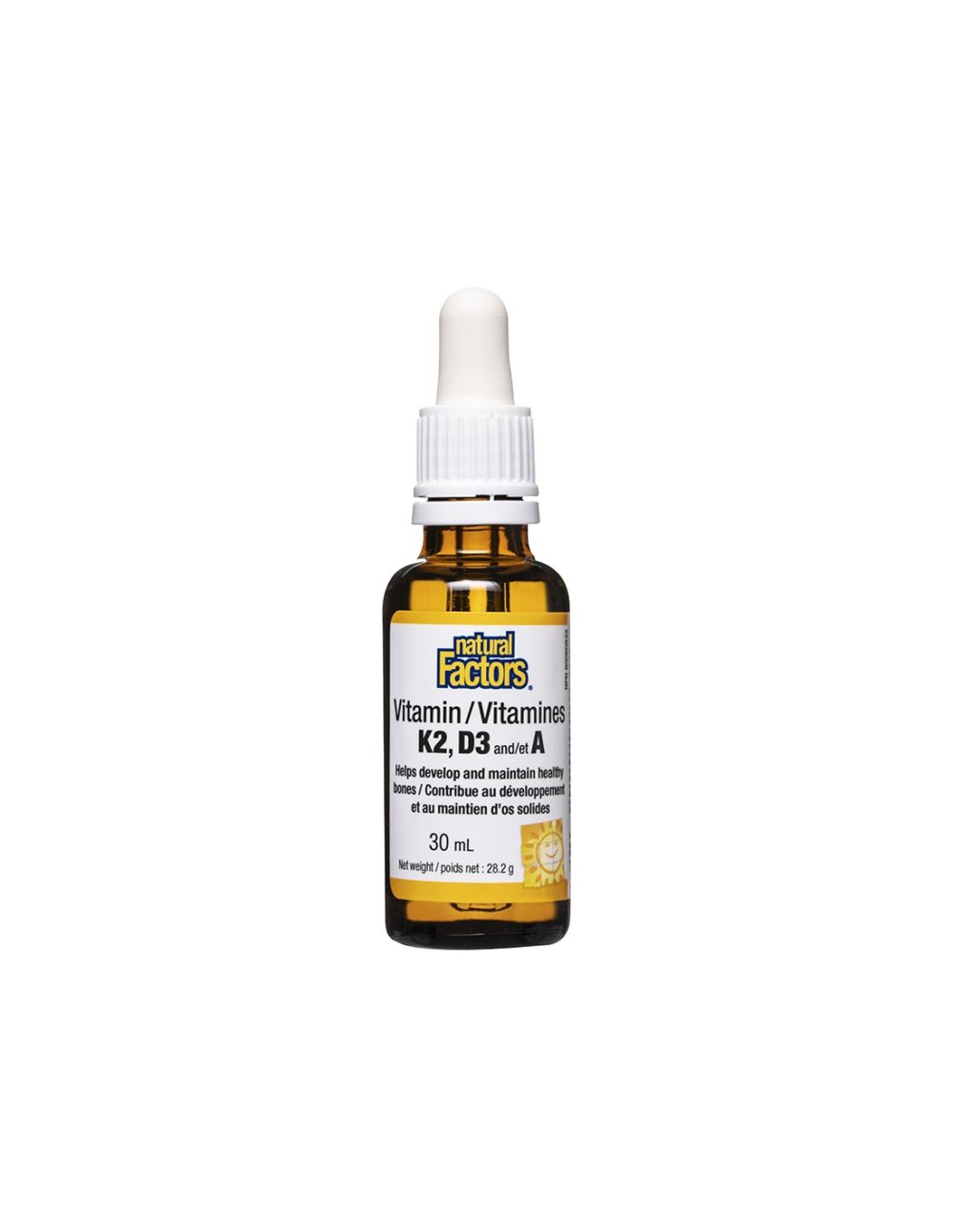 Витамин K2, D3, А (капки) / При остеопороза, 30 ml, 120 дози Natural Factors