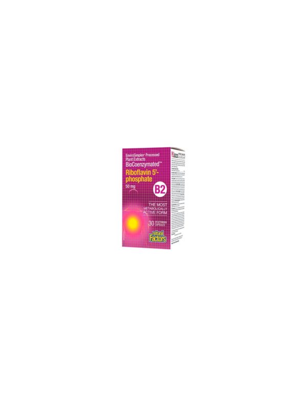 Riboflavin 5`-phosphate BioCoenzymated™/ Витамин В2 Рибофлавин-5-фосфат 50 mg, 30 капсули Natural Factors