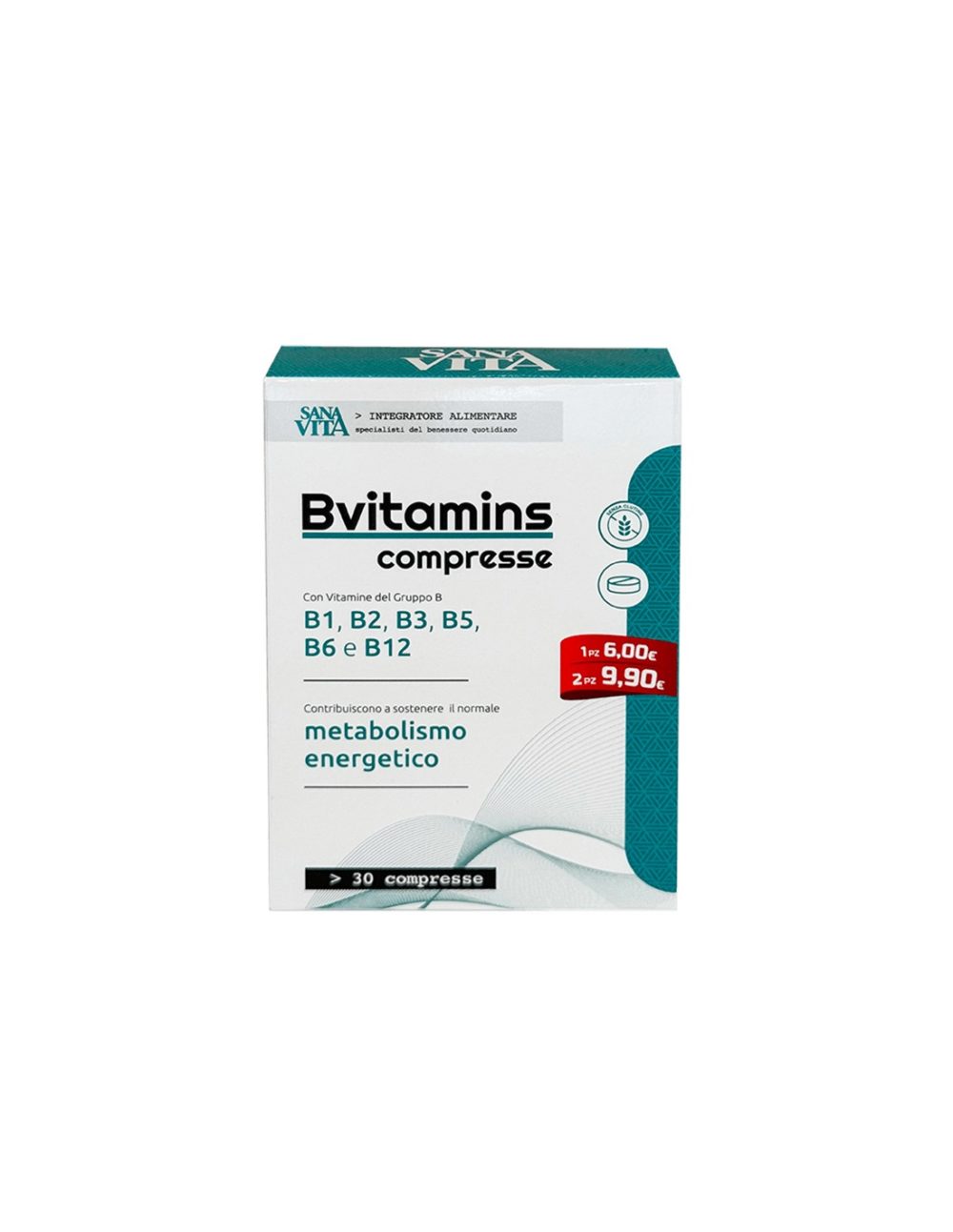 Витамини В-Комплекс SanaVita, 30 таблетки