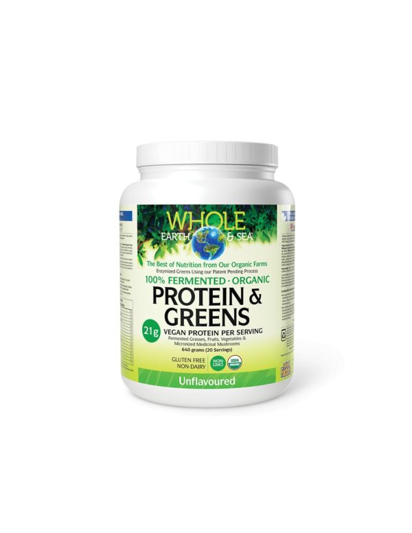 Whole earth and sea® 100 Fermented Organic Protein and Greens (неовкусен), 640 g пудра