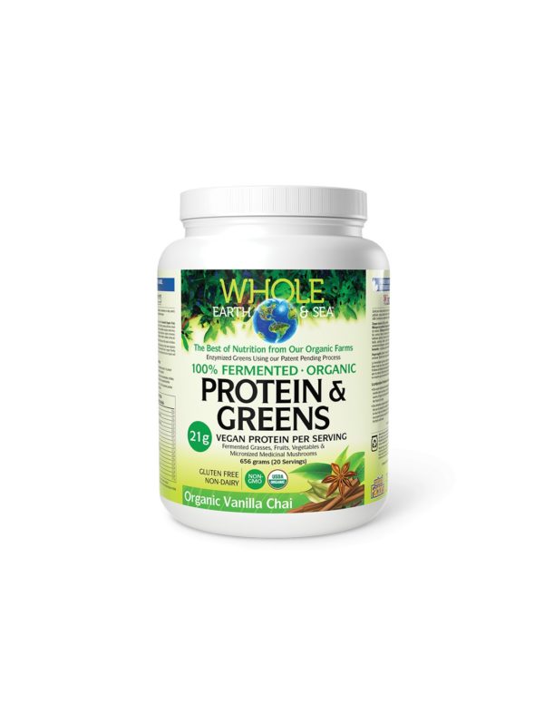 Органик ферментирали храни и медицински гъби – Whole earth and sea® – Източник на протеин и антиоксиданти, 656 g, прах