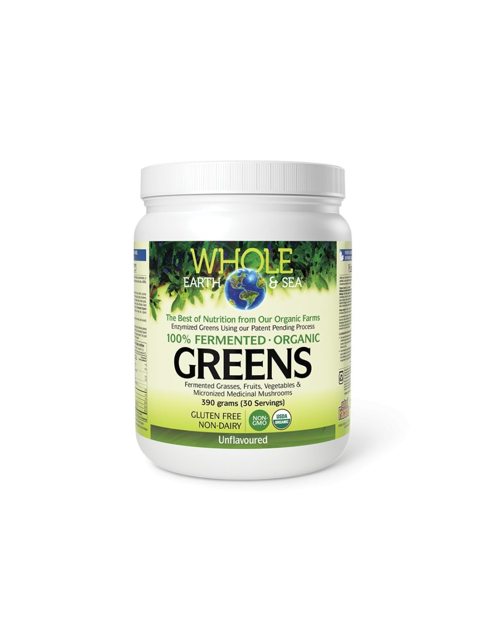 Whole Earth & Sea – 100% ферментирали органик растителни храни, неовкусен х 390 g пудра Natural Factors