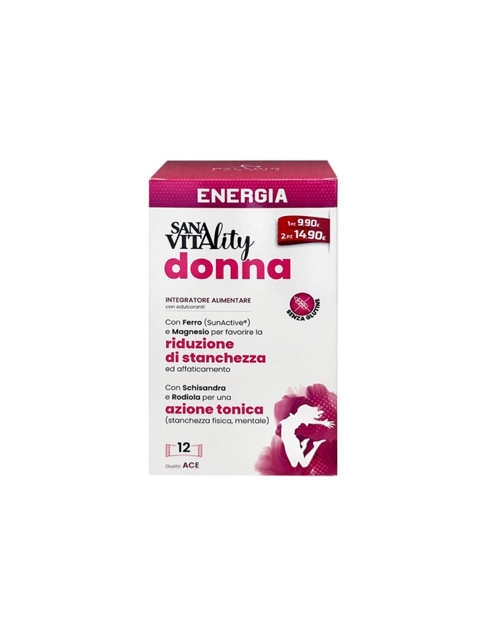 Жизненост и енергия, формула за жени SanaVitality, 12 сашета с течност х 10 ml
