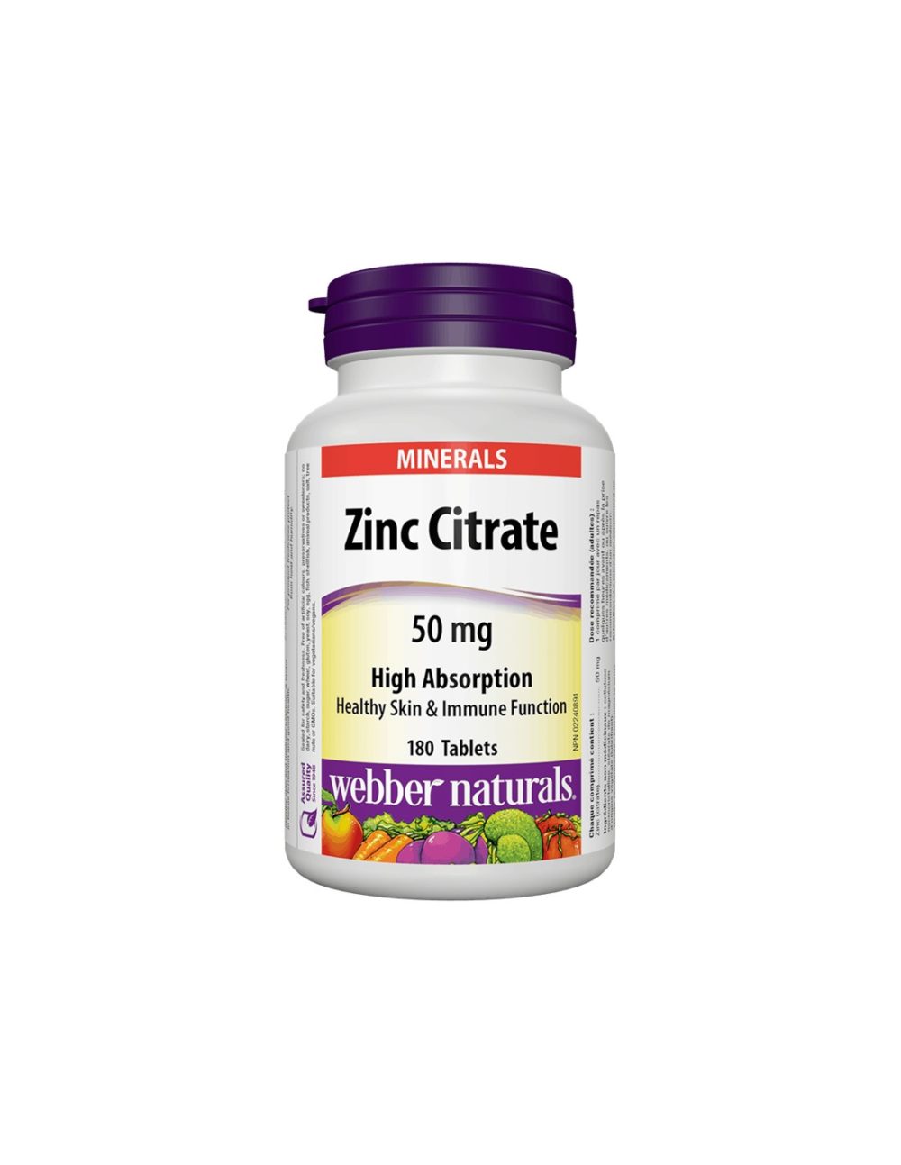 Zinc Citrate / Цинк (цитрат), 50 mg, 180 таблетки