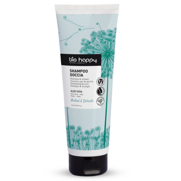 Био ШАМПОАН за КОСА и ТЯЛО 2 в 1 с Алое – Bio Happy (250 мл)