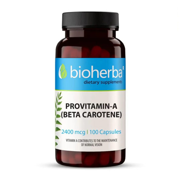 Витамин А Бета Каротен / Vitamin A Beta Carotene Bioherba 2400 mcg x 100 капсули