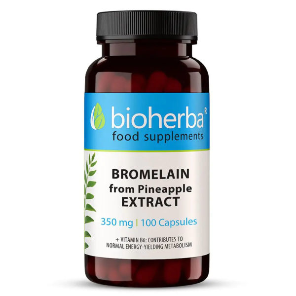 Бромелаин / Bromelain Bioherba 350 mg x 100 капсули