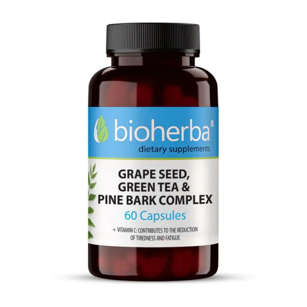 Гроздови семена зелен чай борова кора / Grape Seed Green Tea Pine Bark Bioherba x 60 капсули