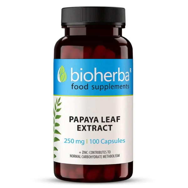Папая лист / Papaya Leaf Bioherba 250 mg x 100 капсули